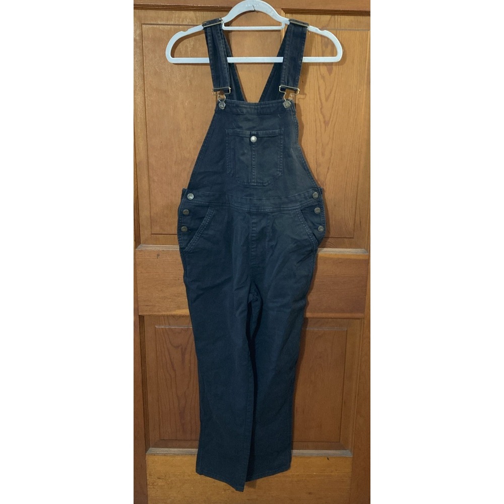 Faherty organic Cotton Overalls women Sz XS Black Denim